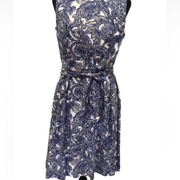 Anne Klein Dresses & Skirts - Anne Klein Navy and White Paisley Mini Dress 2